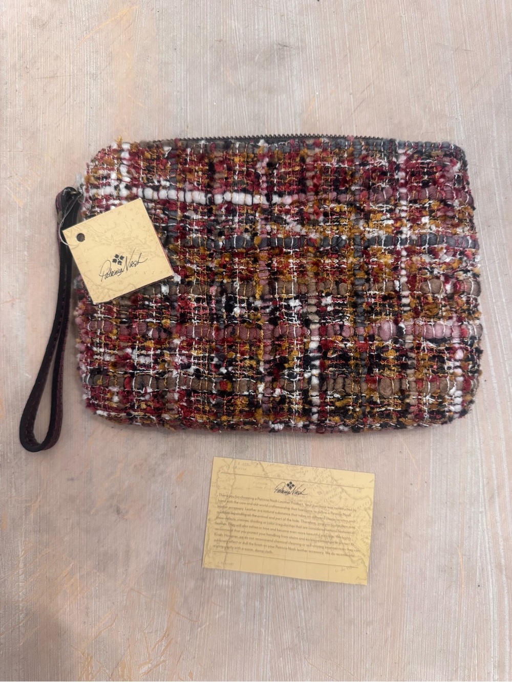 NWT! Patricia Nash Cassini Boucle Tweed Wristlet Clutch Bag